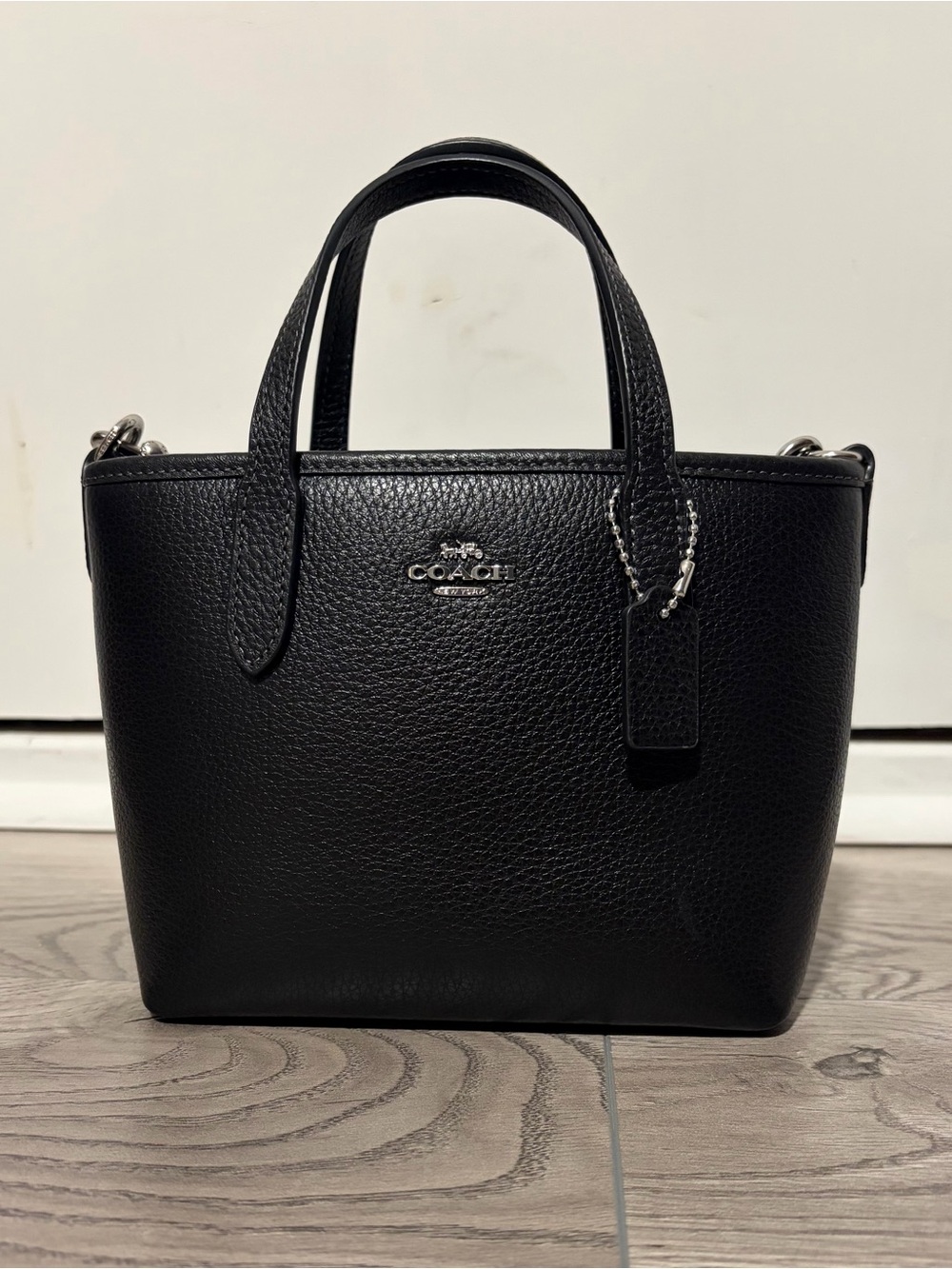 Coach Black Pebbled Leather City Mini Tote Bag - NWOT